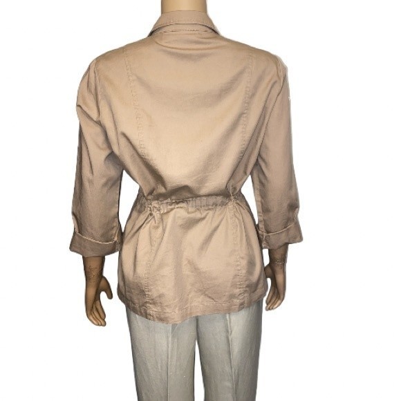 Croft & Barrow utility jacket tan lightweight 4 pockets drawstring size M - Picture 5 of 13
